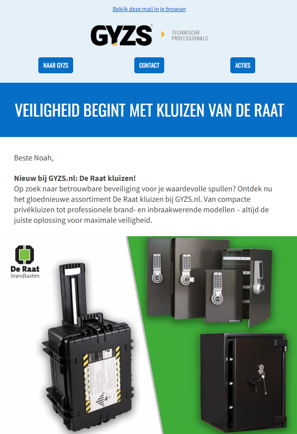De Raat nieuwsbrief voorbeeld